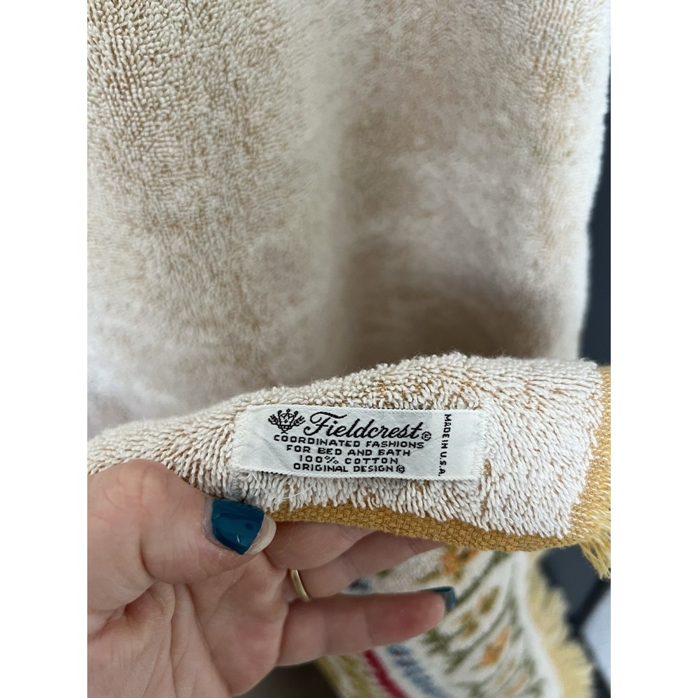 Vintage Fieldcrest 1970's Towel Set 2 ABC Country House Fringe Retro RARE Find - Picture 6 of 10